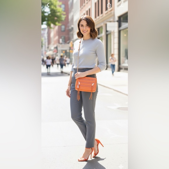 Rebecca Minkoff orange leather tassel fringe crossbody with gold hardware - Picture 12 of 12